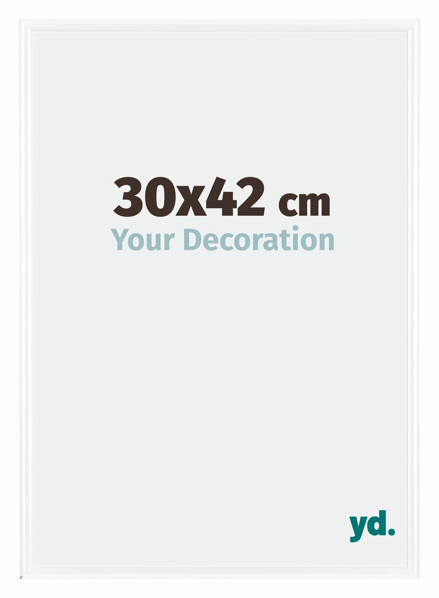 yd. Your Decoration - Fotolijst 30x42 cm - Kunststof - Wit Hoogglans - Bordeaux