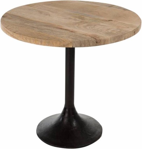 zoeken Dochter te binden Duverger® Bistro - tafel - rond - houten blad - naturel - metalen voet -  zwart | bol.com