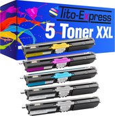 PlatinumSerie® set 5 toner XXL alternatief voor Konica Minolta 1600 black cyaan magenta, yellow