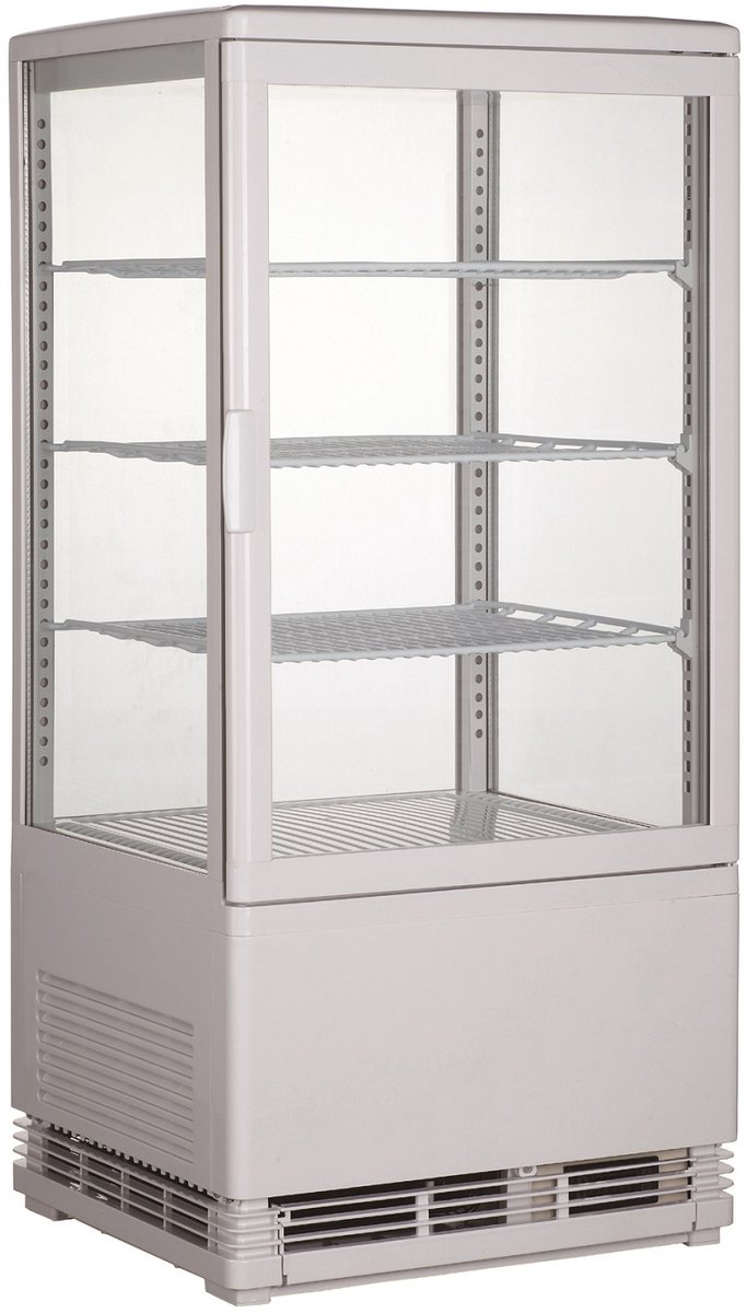Combisteel Koelvitrine - 68L - Wit - 0°c/+12°c - 4 Niveaus - 428x386x885mm