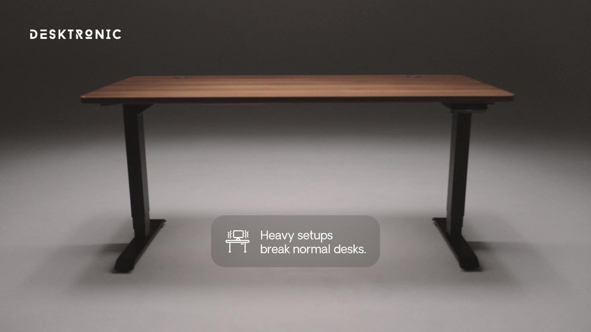 Desktronic HomePro Zit-sta Bureau Elektrisch In Hoogte Verstelbaar - Zwart/Notenhout