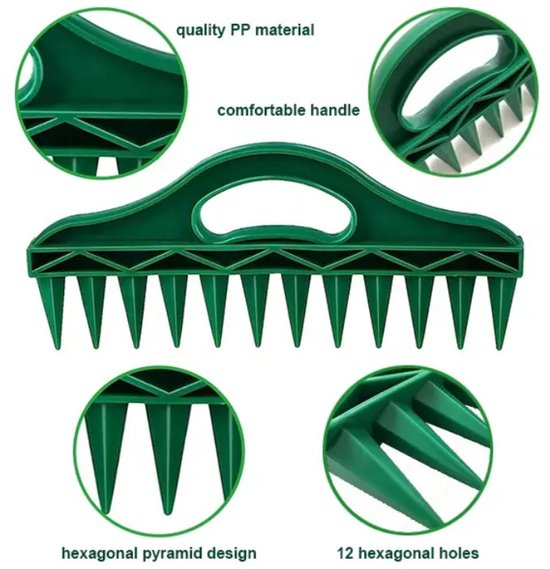 set van 2 - Tuingereedschap - Plantenbak - Gatenpons voor het zaaien van grond - 30*13 cm - Groen - kunststof - Voor Het Planten Van Zaden En Planten — afbeelding 4