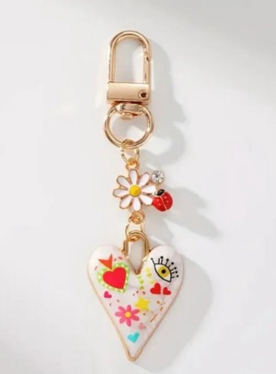 sleutelhanger trendy - hart - heart - cadeau idee mam dochter - tashanger - schattig hanger