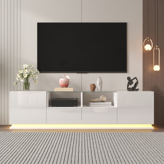 Tv-meubel,Zwevende Tv-standaard,Aan De Muur Gemonteerde Tv-kast Met Deur En Lade,Zwevende Planken,Entertainment Media Console Center Grote Opberg-tv-bank Voor Woonkamer En Kantoor(B,180x24x20cm