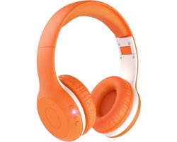 StayPowered Bluetooth Hoofdtelefoon voor Kinderen - Veilig en Kwalitatief Geluid - 85/94 dB Volumeregeling - 40 Uur Batterij - HD Microfoon - Opvouwbaar en Verstelbaar - Snelle Bluetooth 5.4 - Oranje - Levering Sneller dan Aangegeven!