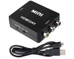 Tulp Naar HDMI Converter - AV / Composiet RCA to HDMI Audio video kabel adapter Converter - Compatibel met Camera / Xbox 360 / PS2, PS3 / WII / N64 / Gamecube / Snes / PSP - zwart