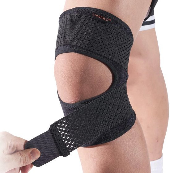 Fefod Kniebrace voor mannen en dames, 2 stuks verstelbare patella- kniebandage, nieuwe ademende bandage kniesteun, knieondersteuning voor meniscusscheuren, kniepijn, sport, artritis, herstel (zwart