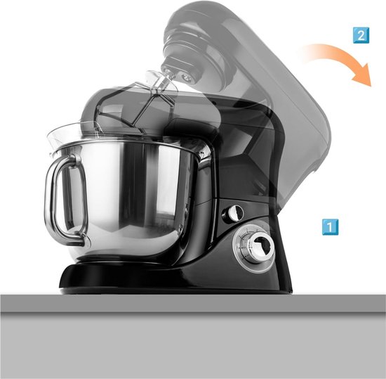 Zavira® Keukenmachine - Keukenrobot - Mixer - 5 Liter - Zwart van Zavira — afbeelding 3