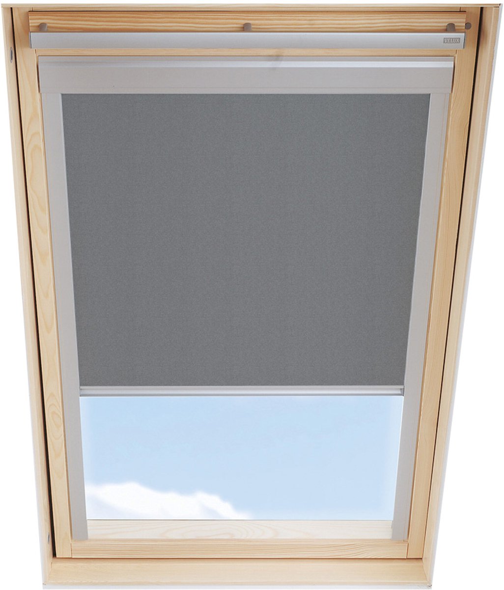 LuXtra Verduisterend Rolgordijn passend op VELUX Dakramen UK04, Grijs