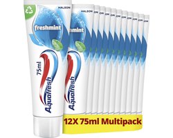Aquafresh - Freshmint - 3in1 Tandpasta - Voor een frisse adem - Voordeelverpakking 12 x 75ml, recyclebare plastic tube en dop