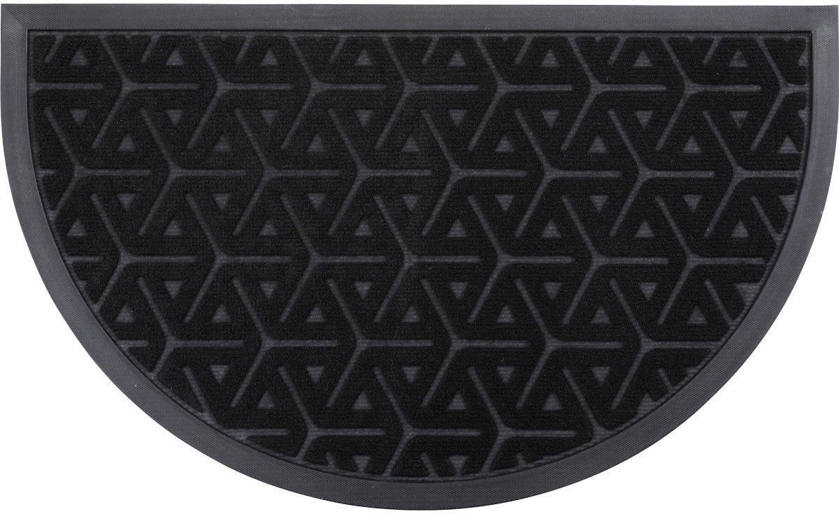 Luance Deurmat Wilson - zwart - rubber - halve maan - 75 x 44 cm - schoonloopmat- buiten