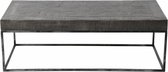Duverger - Salontafel - massief mango ingelegd blad - grijs antiek - geschuurd RVS-frame - 120x60cm