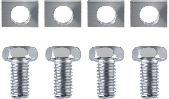 4x Batterijmoeren Set – M6 X 12mm Schroeven + Vierkante Moeren – Roestvrij Staal, Voor Motor- En Scooteraccu's