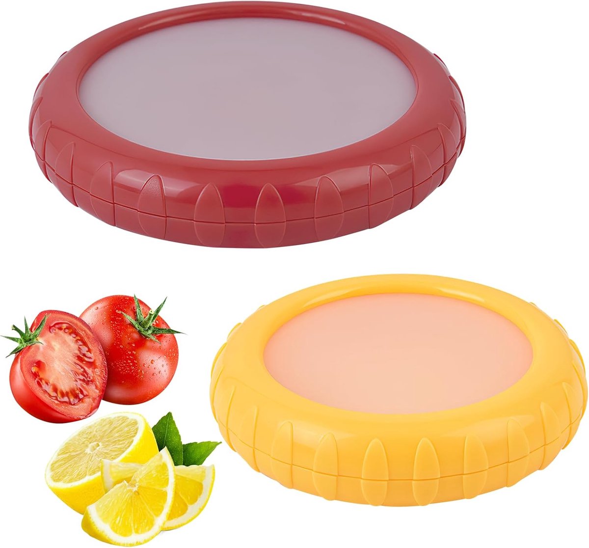Herbruikbare Siliconen Opbergdozen voor Groenten en Fruit - Voedselbesparende Koelkastcontainers (2 stuks)