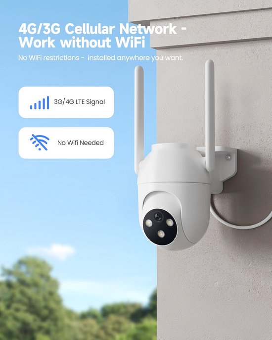 4G LTE Buitenbewakingscamera met 360 Graden Beeld en Nachtzicht — afbeelding 2