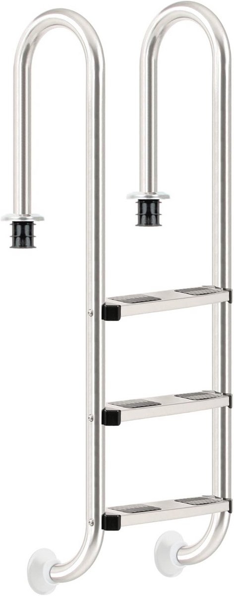 Zwembadladder, SucceBuy 5-traps Hellende Zwembadladder Met 2 Leuningen Belastbaar Tot 136 Kg Voor Zwembaden Van 122 137 Cm 1