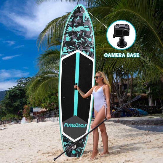 GlobalCondor - FunWater - 11' Sup - Board -Opblaasbare - Surfplank - Stand - Up - Paddle - Board - Opblaasbare - Sup - PaddleBoard - met - Accessoires - Watersport - Rivieren - Plassen - Meer - Camping - Vakantie - Volwassenen - Kids