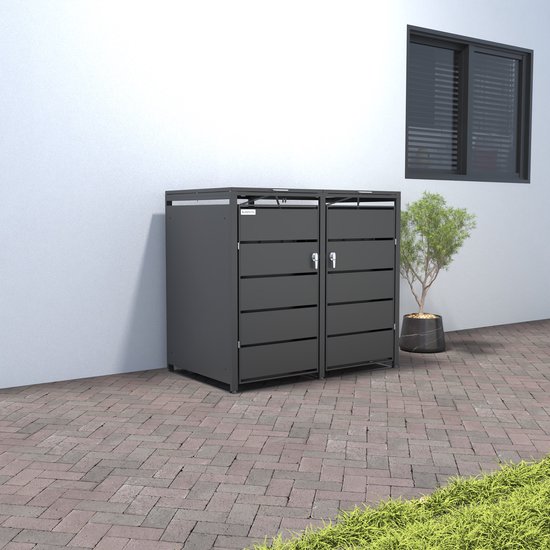 Kastrex Container Ombouw Kast - Voor 2 Kliko - Weerbestendig & Onderhoudsvrij - Gecoat Staal
