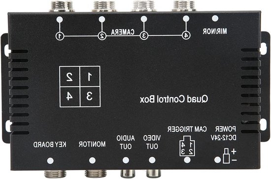 Back-up Camera Control Box DC 12V 24V 4 in 1 Out Video Splitter | bol