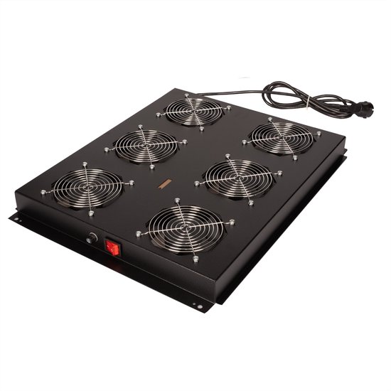 Ventilateur de toit ROLINE 19 pouces avec 6 ventilateurs, ON/OFF pour baie serveur noir