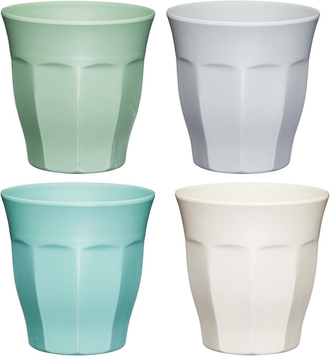 Bekers Servies Set van 4 Stuks 280 Milliliter Melamine - Klassieke Kleuren