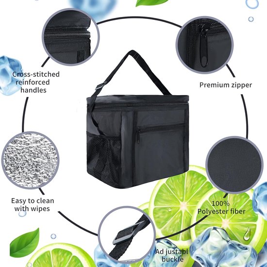 Koeltas - Lunchtas - Koeltas - Lunch Bag - Geïsoleerde Koeltas - Picknicktas - Koeltas Lunch - Koeltassen - Koelzak - Koeltasje - Coolbag - 10-15 Liter - Koeltas Geïsoleerde Lunchtas - Slijtvast En Duurzaam Materiaal - Waterdicht En Vuilafstotend van Merkloos — afbeelding 4