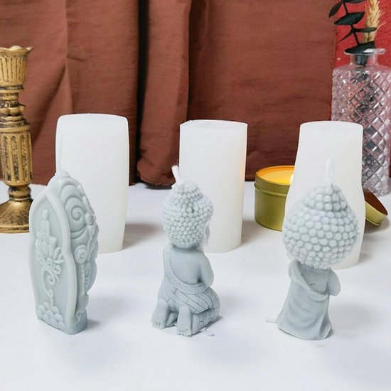3d Chinese Boeddha Vorm Siliconen Mal Cake Kaars Zeep Klei Gips Hars Schimmel Diy Aromatherapie Huis Houden Decoratie Ambachtelijke Gereedschappen