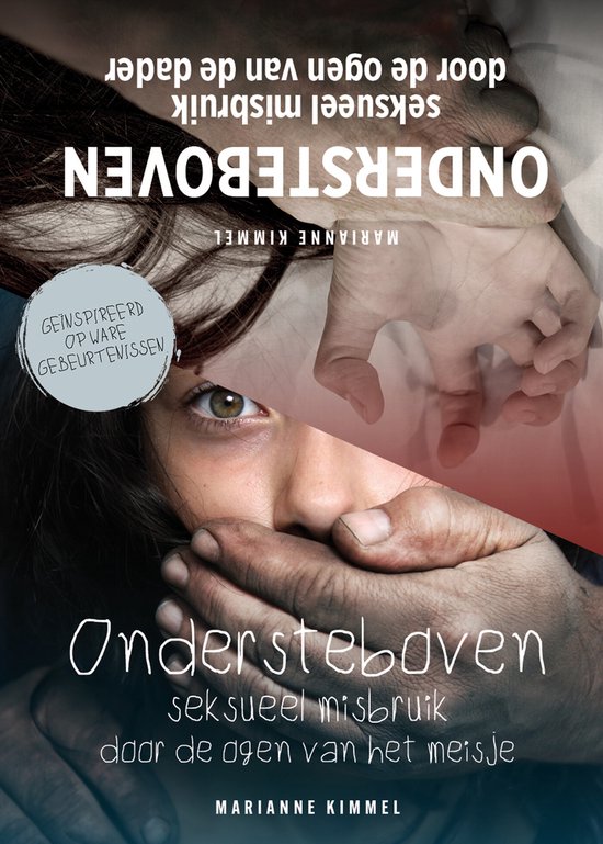Boekomslag 'Ondersteboven' met tekst en een afbeelding van een kind dat wordt vastgehouden.