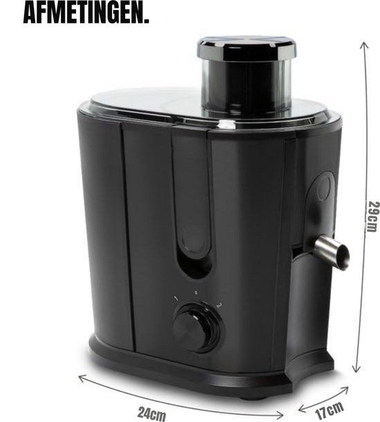 Thuys - Sapcentrifuges Groenten en Fruit - Elektrische Sapcentrifuge - Sapcentrifuge - 17x24x29cm - Zwart van Thuys — afbeelding 5