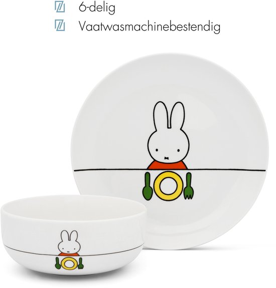 Zilverstad - Kinderservies nijntje 6-delig porselein/RVS 18/10 van Zilverstad — afbeelding 4