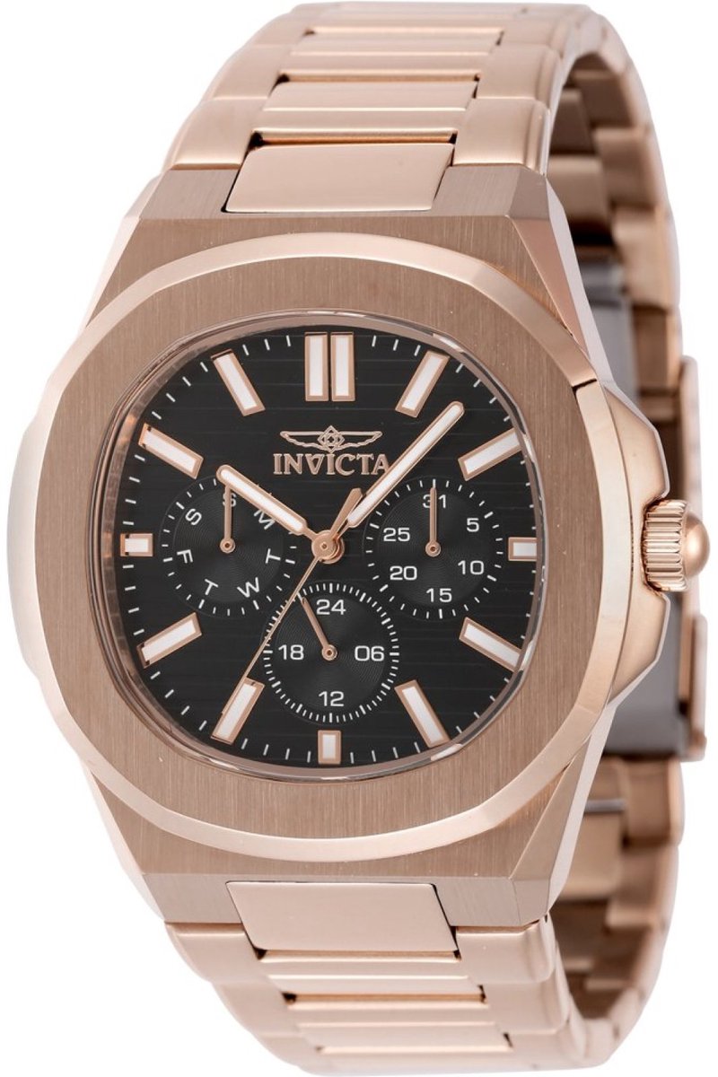 Invicta Speedway 48524 Heren Horloge - Waterdicht - Analoog - Quartz Uurwerk - Roestvrij Staal met bruine Wijzerplaat - 41mm