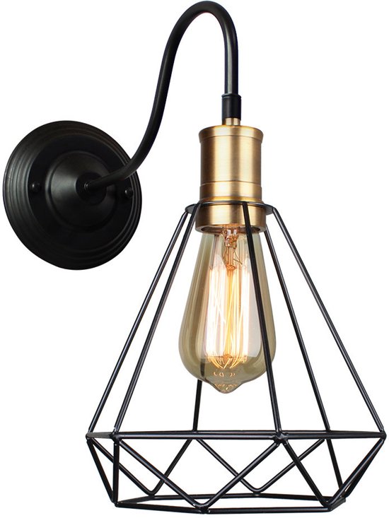 softlite ® Industriële wandlamp - Zwart metaal - Retro look - E27 softlite ® Industriële wandlamp - Zwart metaal - Retro look - E27