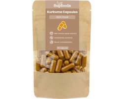 Kurkuma Capsules 100% Puur - 60 Capsules - Kurkuma Capsules met Zwarte Peper - Rijk aan Curcumine en Antioxidanten - Ideaal voor Dagelijks Gebruik met 600mg per Capsule - Turmeric