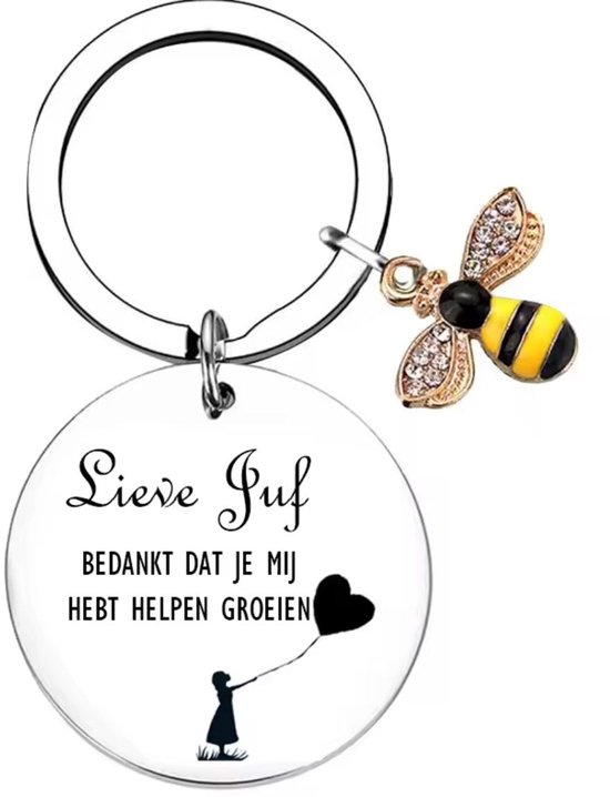 Akyol - Lieve juf - Lieve juf bedankt dat je me hebt laten groeien - Teacher – Sleutelhanger – sleutelhanger leraar - juf sleutelhanger- juf cadeau – docent – meester sleutelhanger – cadeau