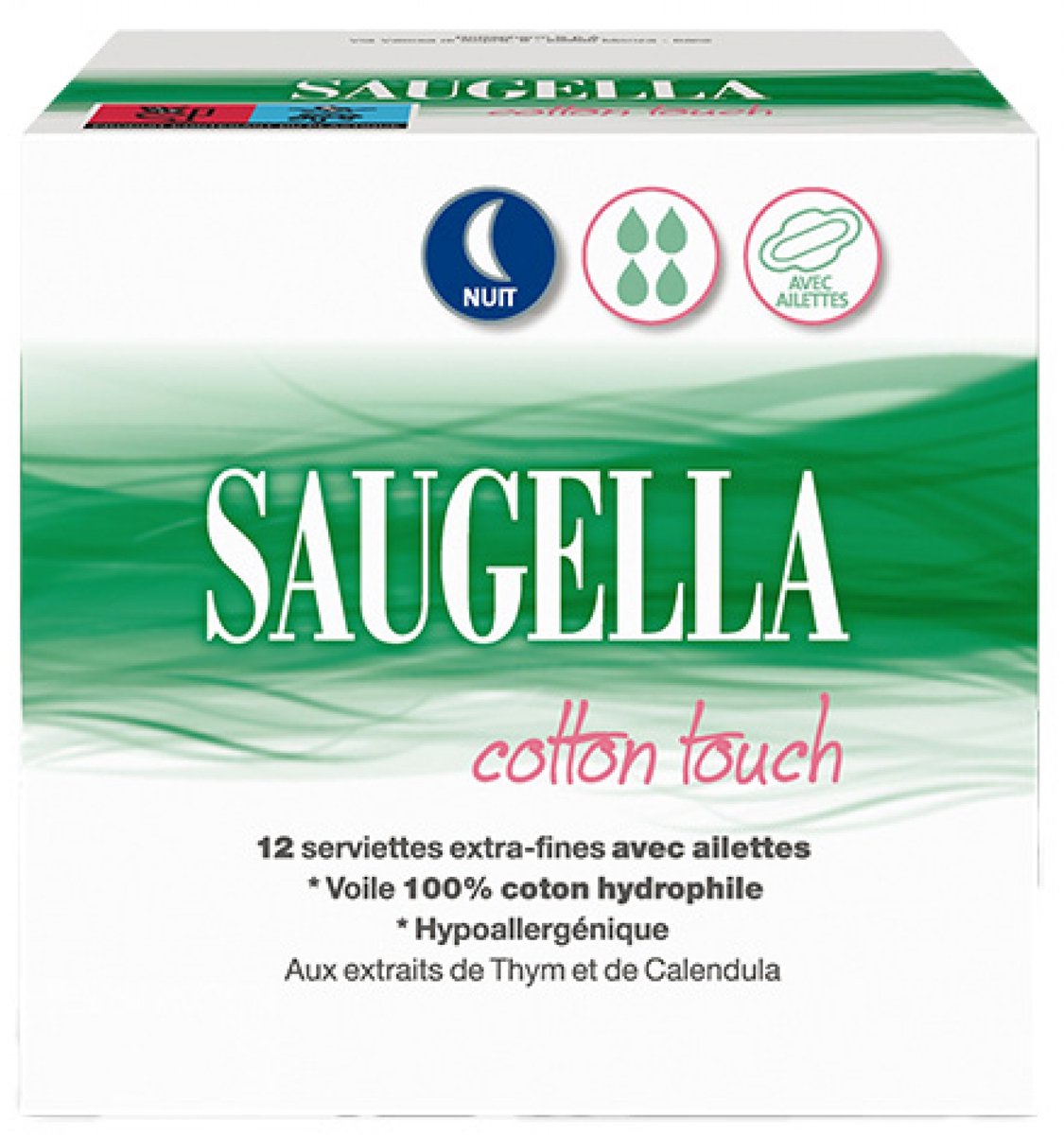 Saugella Cotton Touch Nuit 12 Extra Fijne Handdoeken met Vinnen