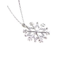 Pera Jewelry® - 925 Sterling Zilveren Sneuwvlok Ketting - Met Zus Wenskaart - Cadeau voor Zus - Zilveren Kettingen - Collier - Ketting Dames - Verjaardag Cadeau - Cadeau Voor Vriendin - Ketting met Hanger