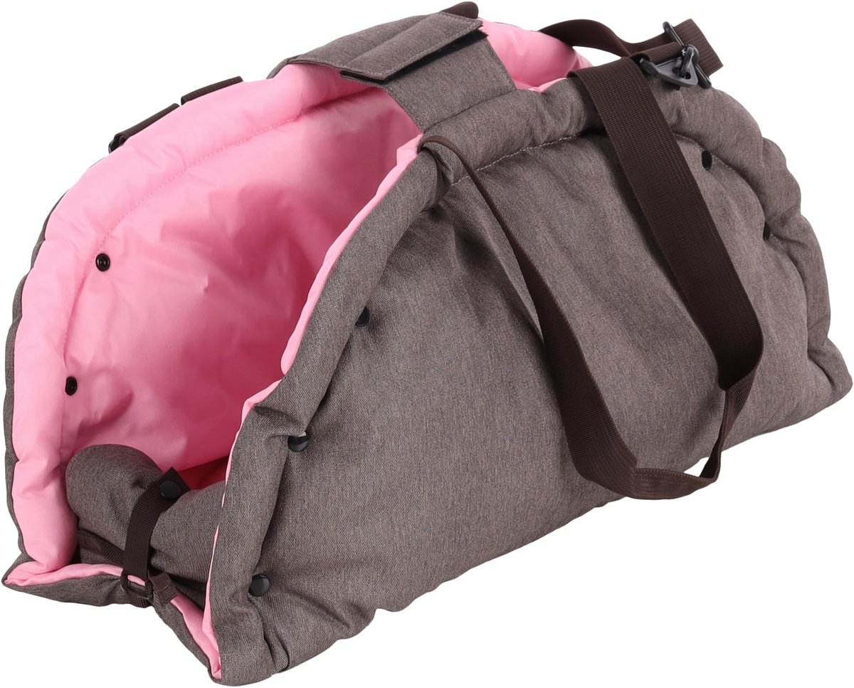 Ibenzoa® Robuuste en Comfortabele Draagzak voor Kleine Honden en Katten – Taupe 47x25x28 cm