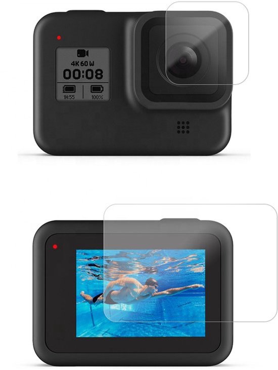 Screen Protector voor GoPro Hero 9 Zwart lens protector Lens cap Cover [6 2 Pack], ULBTER 9H Hardheid Gehard Glas voor GoPro Hero 9, Anti-Scrach Anti-Bubble