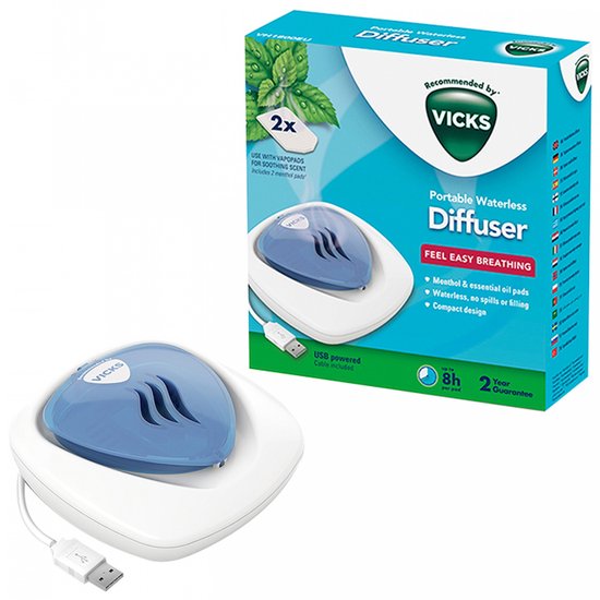 Vicks - watervrije verdamper - VH1800EU - incl 2 vapopads menthol