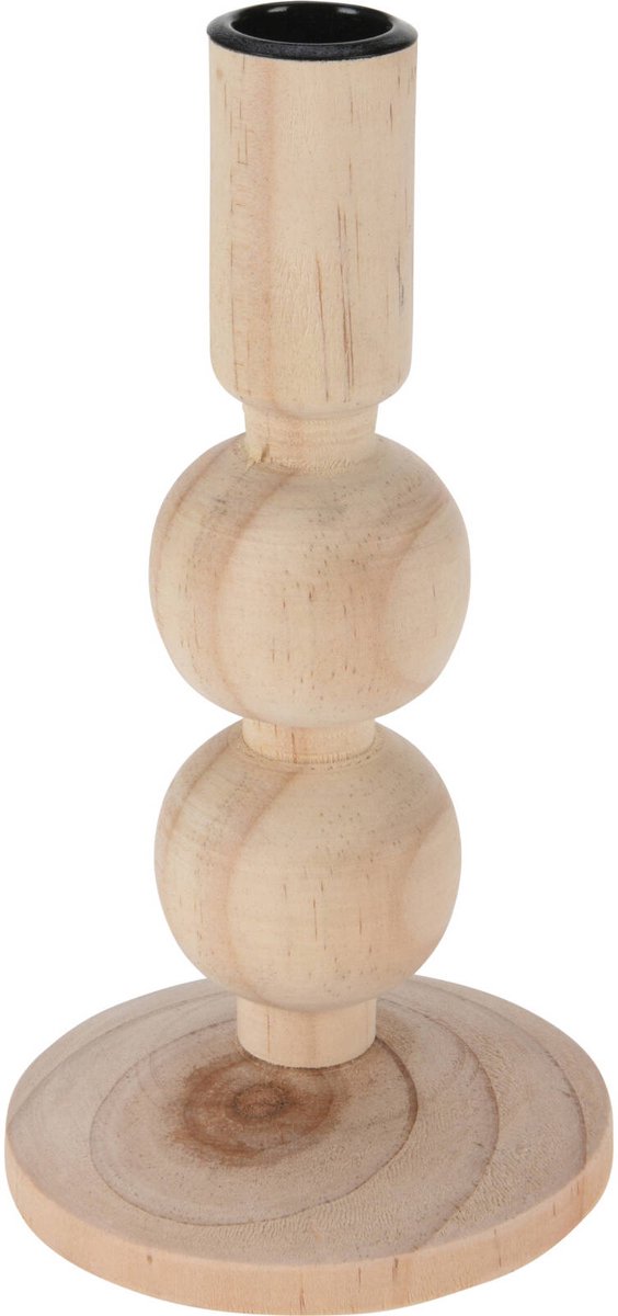 Houten kaarshouder, natuurlijk