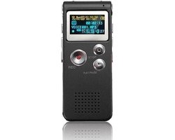 Fedec Premium Voicerecorder - Geluidsrecorder - Tot 8 GB geheugen - Zwart