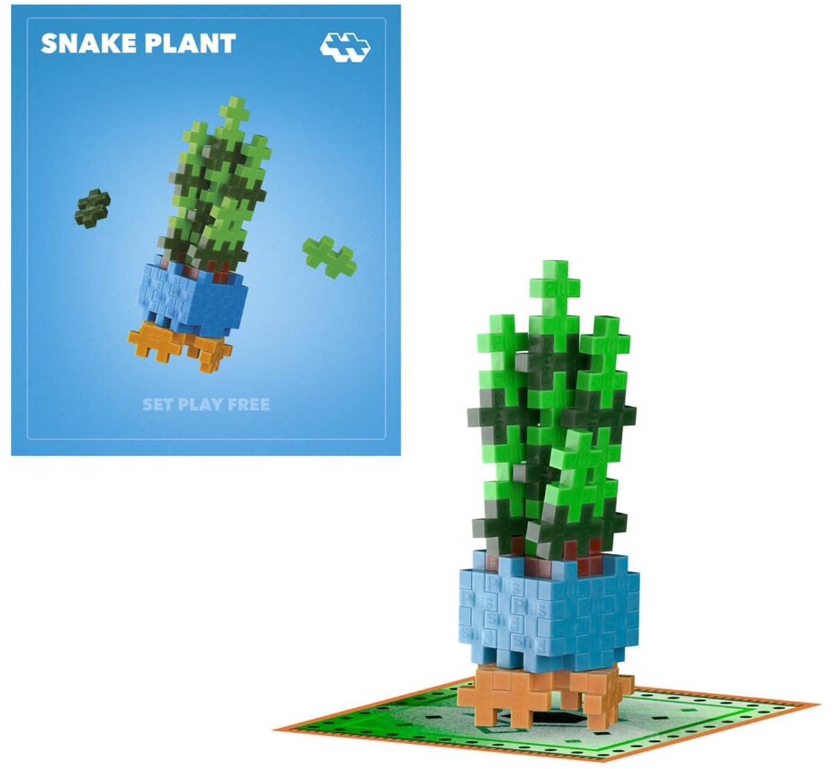 Plus-Plus Plant Pack Bloem Sansevieria 4342 - Botanical Bouwspeelgoed - Constructiespeelgoed - Set met 50 bouwstenen - Vanaf 5 jaar