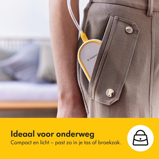 Medela Freestyle Hands-Free borstkolf – Dubbele elektrische handsfree borstkolf – Draagbaar - Transparant/Geel – Inclusief oplaadbare accu