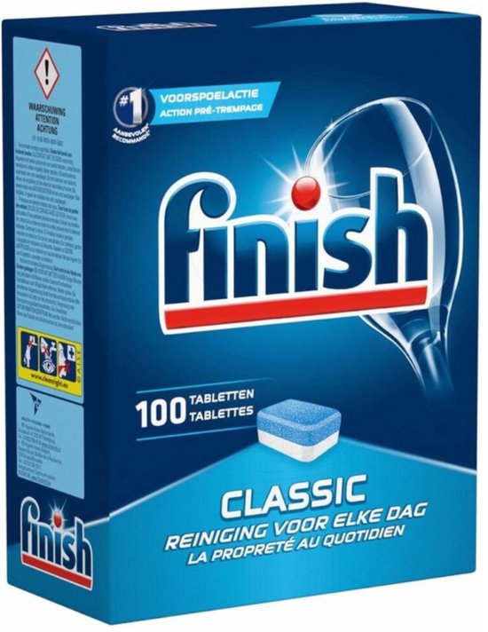 Finish - Vaatwasmiddel - Voorspoelactie - Klassieke Vaatwastabletten - 100 Wasbeurten