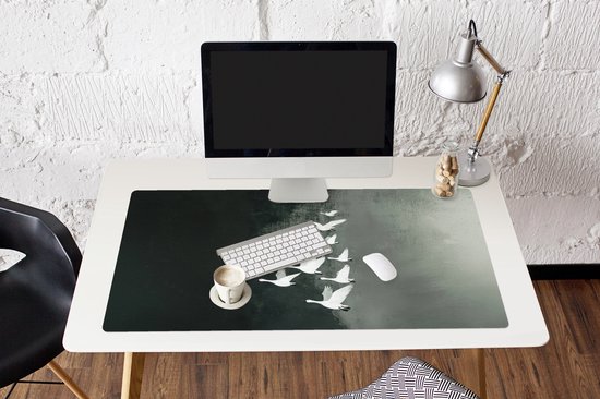 Tapis de souris XXL - Sous-main - Sous-main - Vogel - Japandi - Vert - 120x60 cm - Tapis de souris XXL