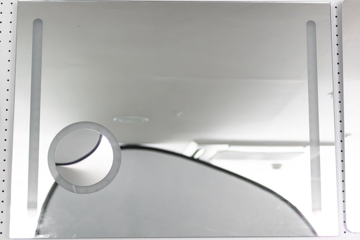 VL HOME Led spiegel rechthoek 80x60 cm frameless touch sensor met 3 X vergrootglas