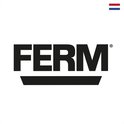 Zwart FERM logo met Nederlandse vlag.