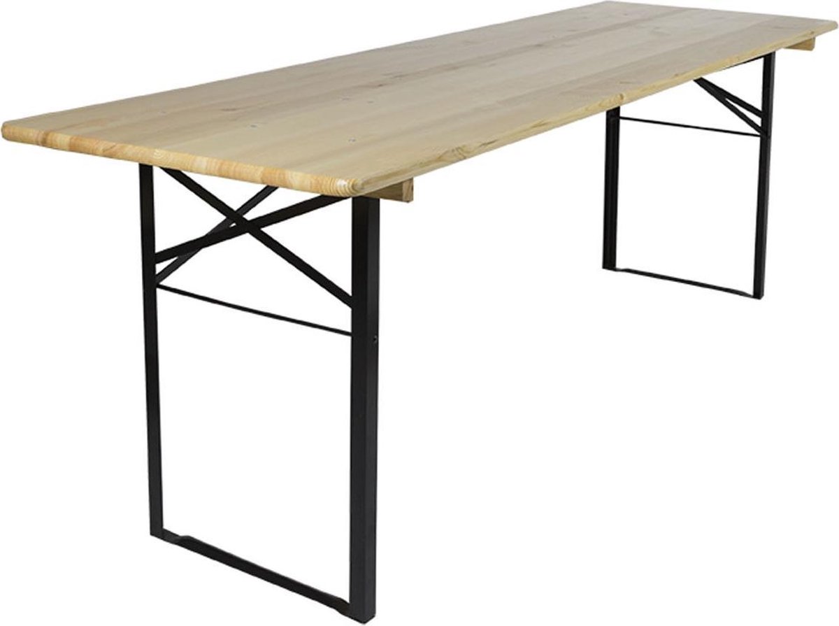 MaximaVida inklapbare picknicktafel Berlijn 200 x 70 cm 3-laags blanke lak - FSC hout