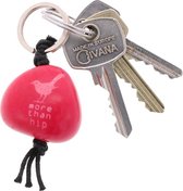 Sleutelhanger van plantaardig ivoor/tagua - roze