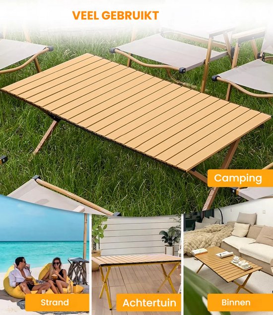 Camping klaptafel - Buitentafel - Draagbare opvouwbare picknicktafel - Eettafel met één laag - Voor tuin, wandelen, barbecue, vissen, picknick - 90 cm van Merkloos — afbeelding 5